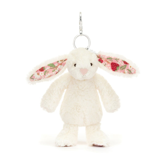 Jellycat Blossom Cream Bunny 'Berry' Bag Charm 18cm