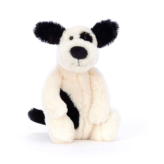 Jellycat Bashful Black & Cream Puppy small soft toy 18cm