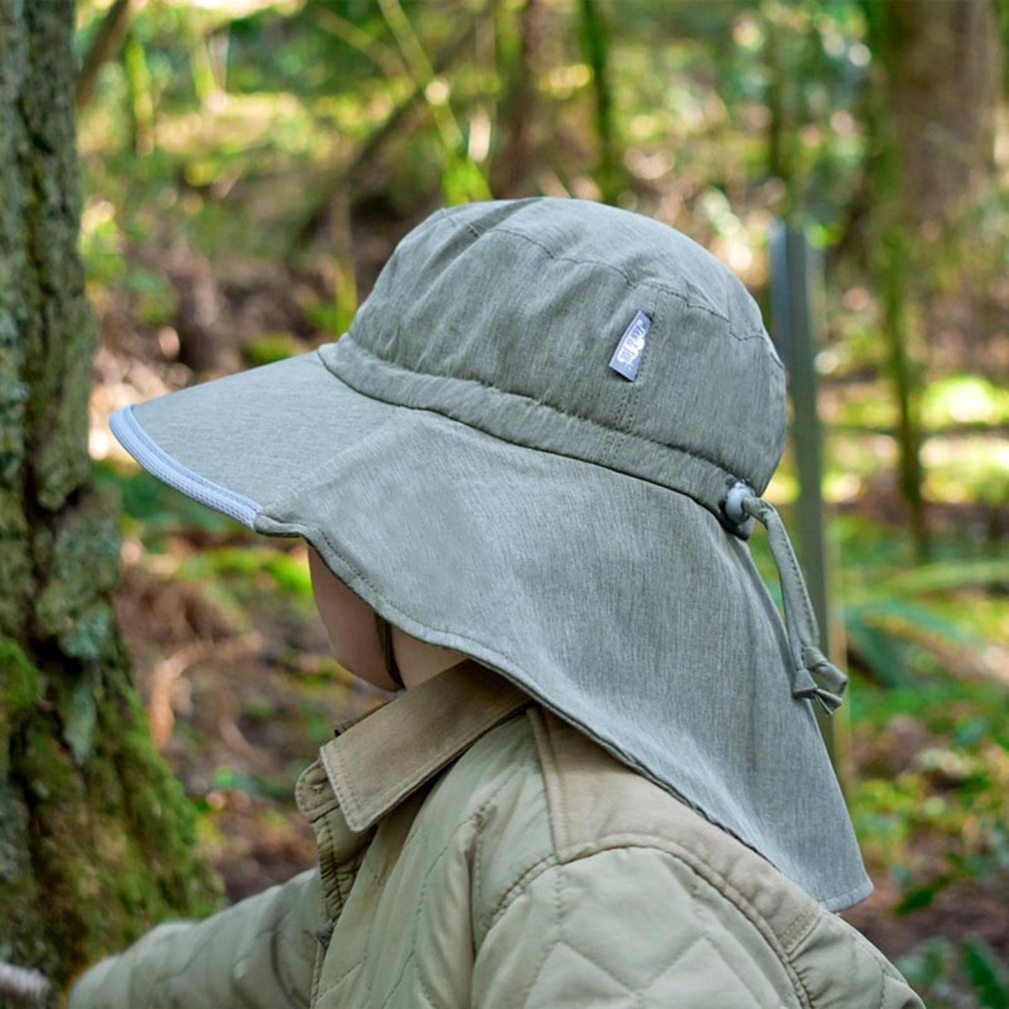 Jan & Jul Kids Aqua-Dry Water Repellent Adventure UPF 50+ Sun Hat - Army Green