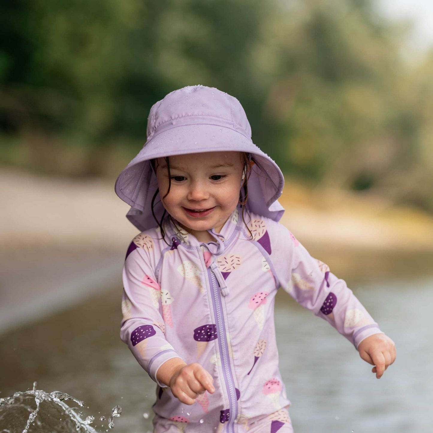 Jan & Jul Kids Aqua-Dry Water Repellent Adventure UPF 50+ Sun Hat - Lavender