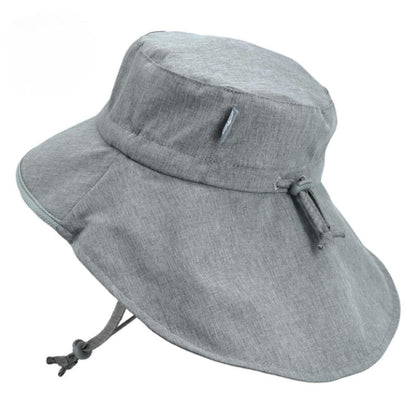 Jan & Jul Kids Aqua-Dry Water Repellent Adventure UPF 50+ Sun Hat - Grey