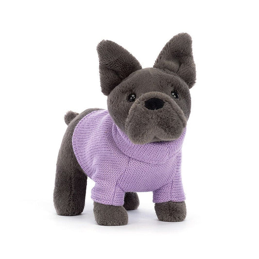 Jellycat Sweater French Bulldog Purple soft toy 17cm