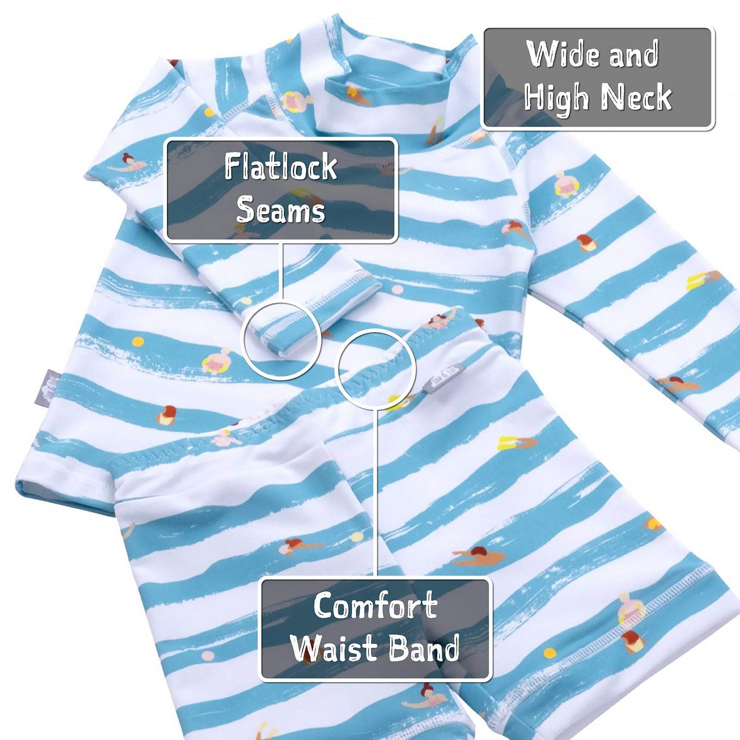 Jan & Jul Kids UPF 50+ UV Long Sleeve Rashguard Set