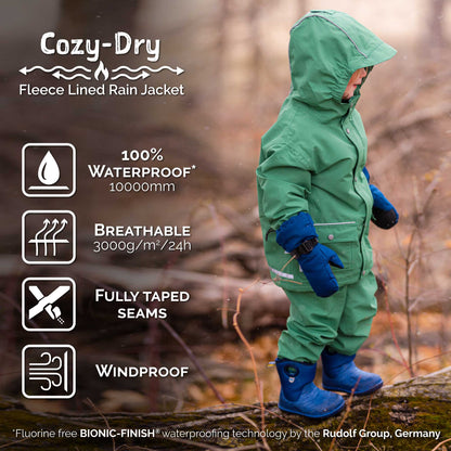 Jan & Jul Kids Cozy-Dry Fleece Lined Rain Jacket