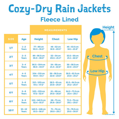 Jan & Jul Kids Cozy-Dry Fleece Lined Rain Jacket