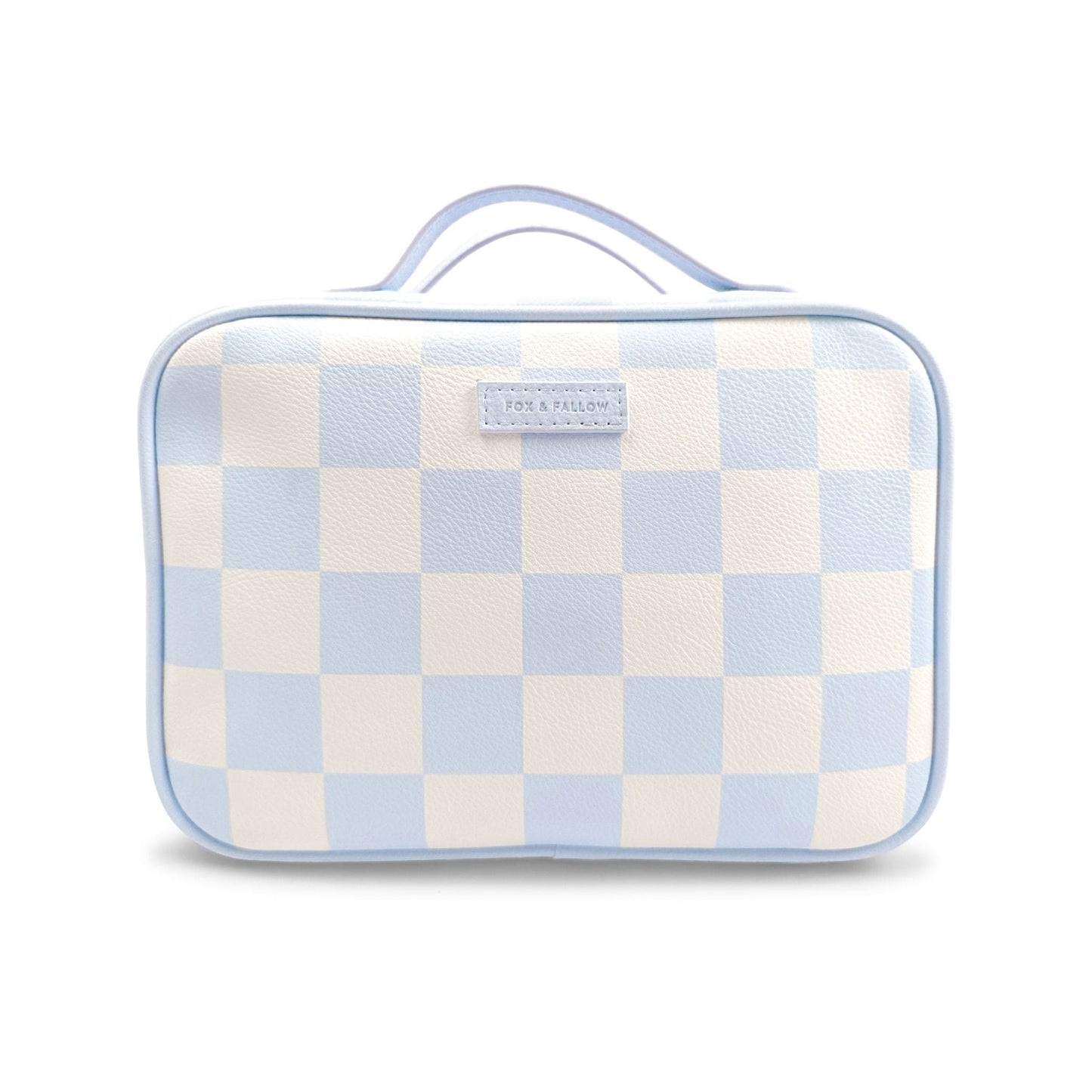 Fox & Fallow Powdered Blue Check Cosmetic Bag