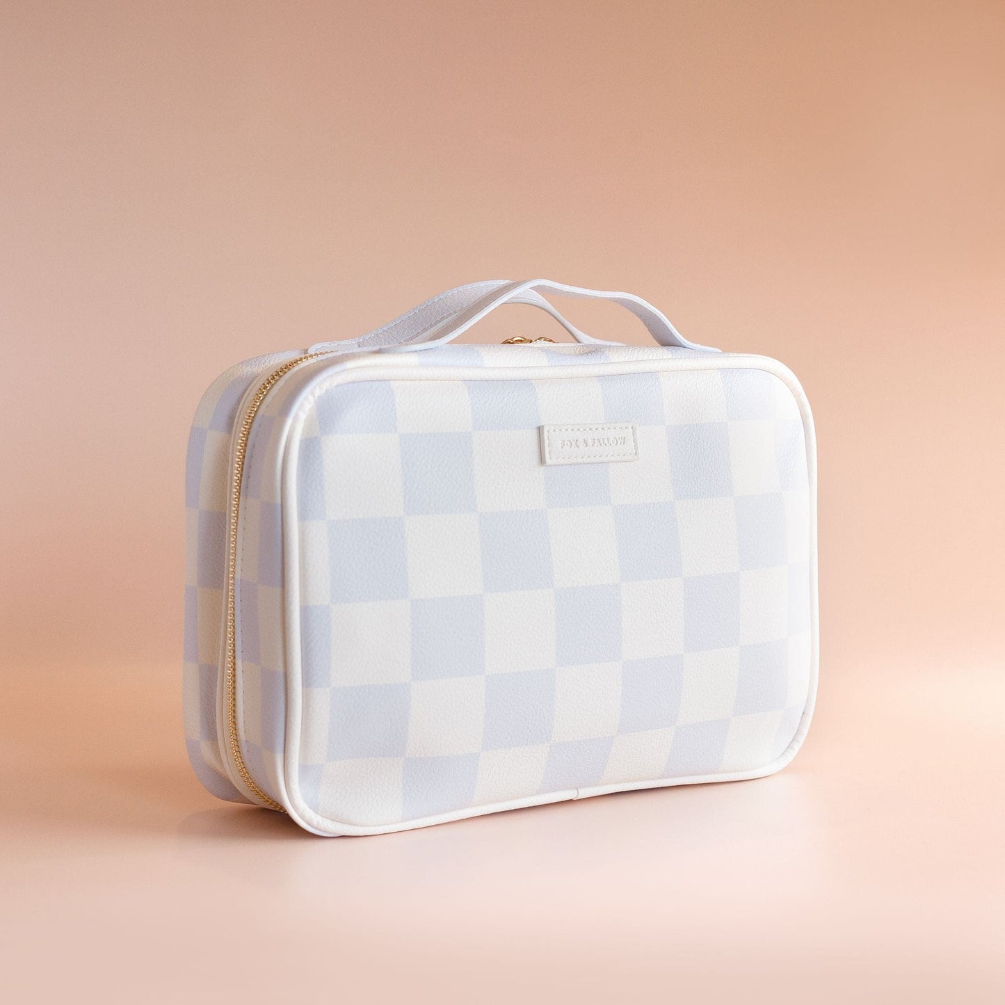 Fox & Fallow Powdered Blue Check Cosmetic Bag