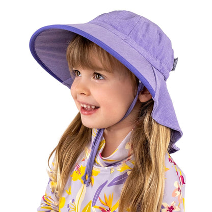 Jan & Jul Kids Aqua-Dry Water Repellent Adventure UPF 50+ Sun Hat - Purple