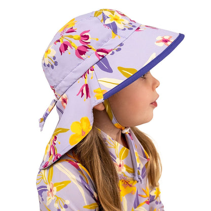 Jan & Jul Kids Aqua-Dry Water Repellent Adventure UPF 50+ Sun Hat - Tropical Bloom