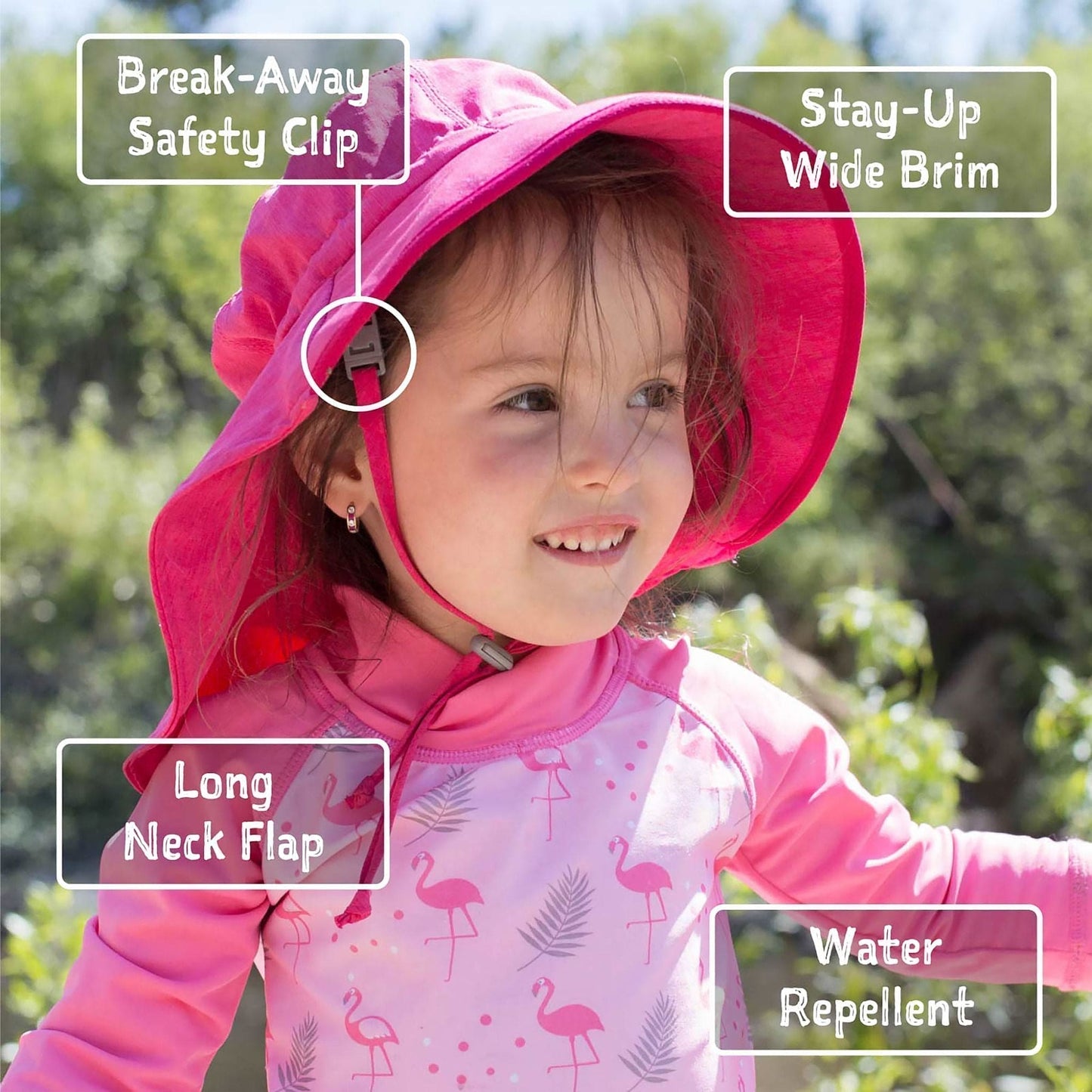 Jan & Jul Kids Aqua-Dry Water Repellent Adventure UPF 50+ Sun Hat - Tropical Bloom