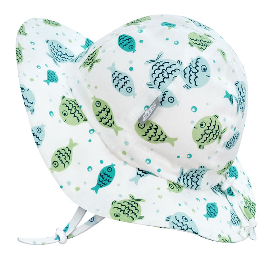 Jan & Jul Kids Cotton Floppy UPF 50+ Sun Hat - Fish Friends