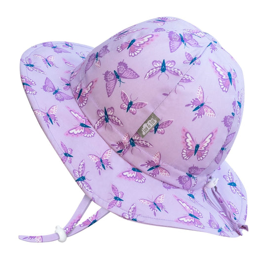 Jan & Jul Kids Cotton Floppy UPF 50+ Sun Hat - Purple Butterfly