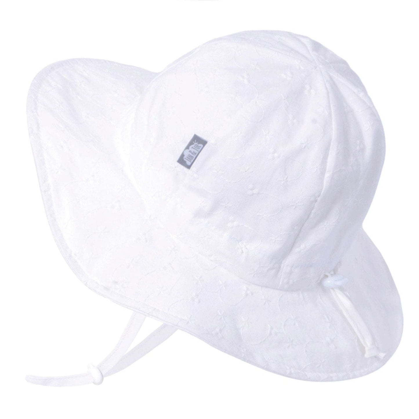 Jan & Jul Kids Cotton Floppy UPF 50+ Sun Hat - White Eyelet