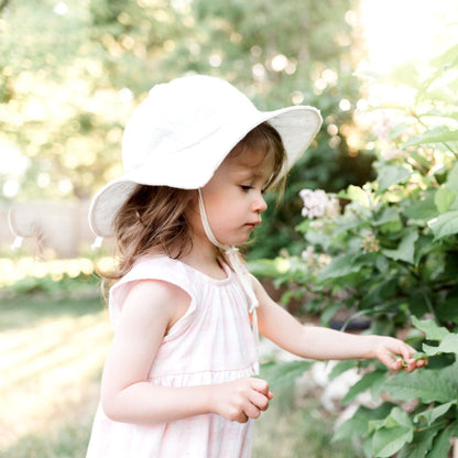 Jan & Jul Kids Cotton Floppy UPF 50+ Sun Hat - White Eyelet