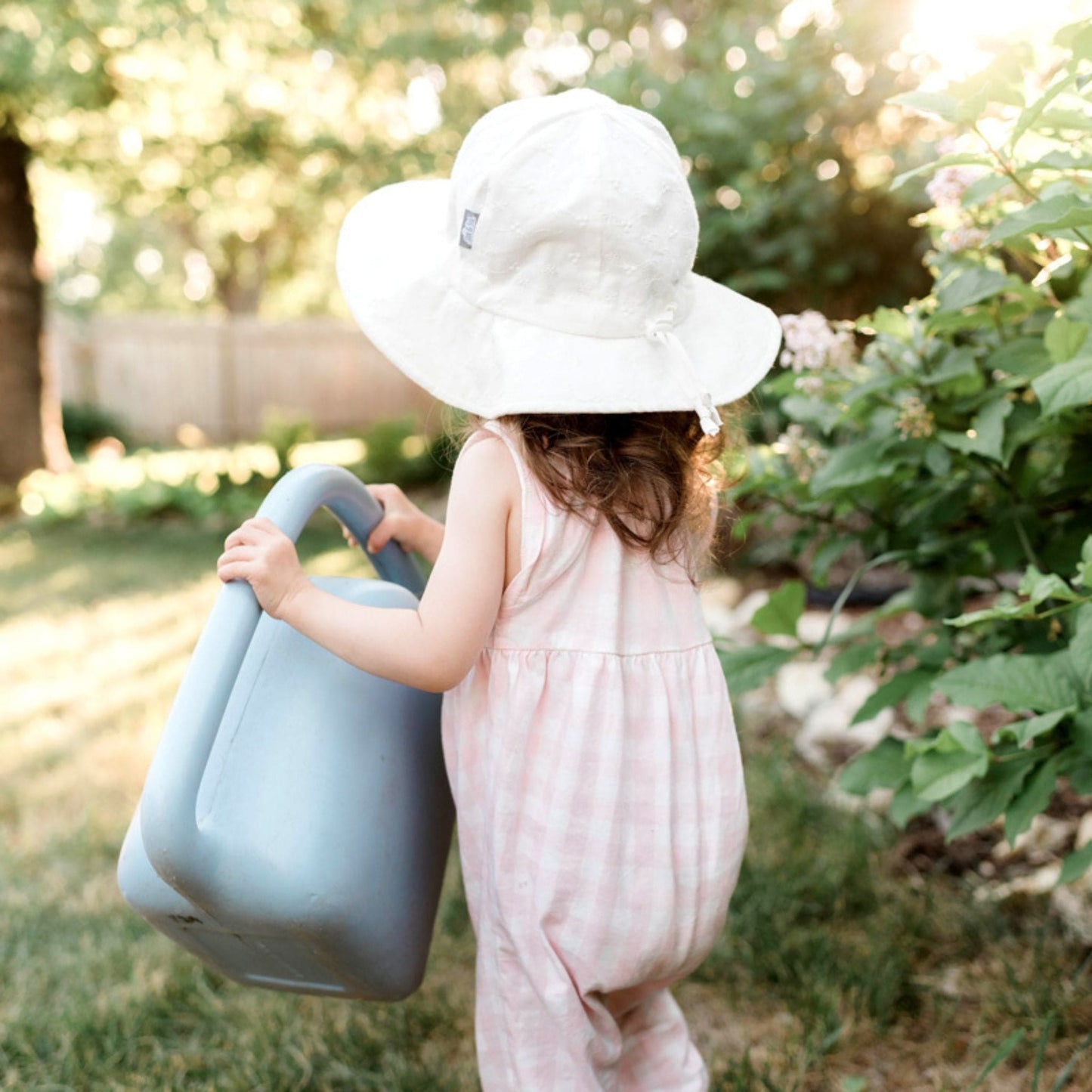 Jan & Jul Kids Cotton Floppy UPF 50+ Sun Hat - White Eyelet