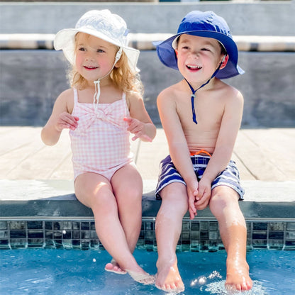 Jan & Jul Kids Cotton Floppy UPF 50+ Sun Hat - White Eyelet