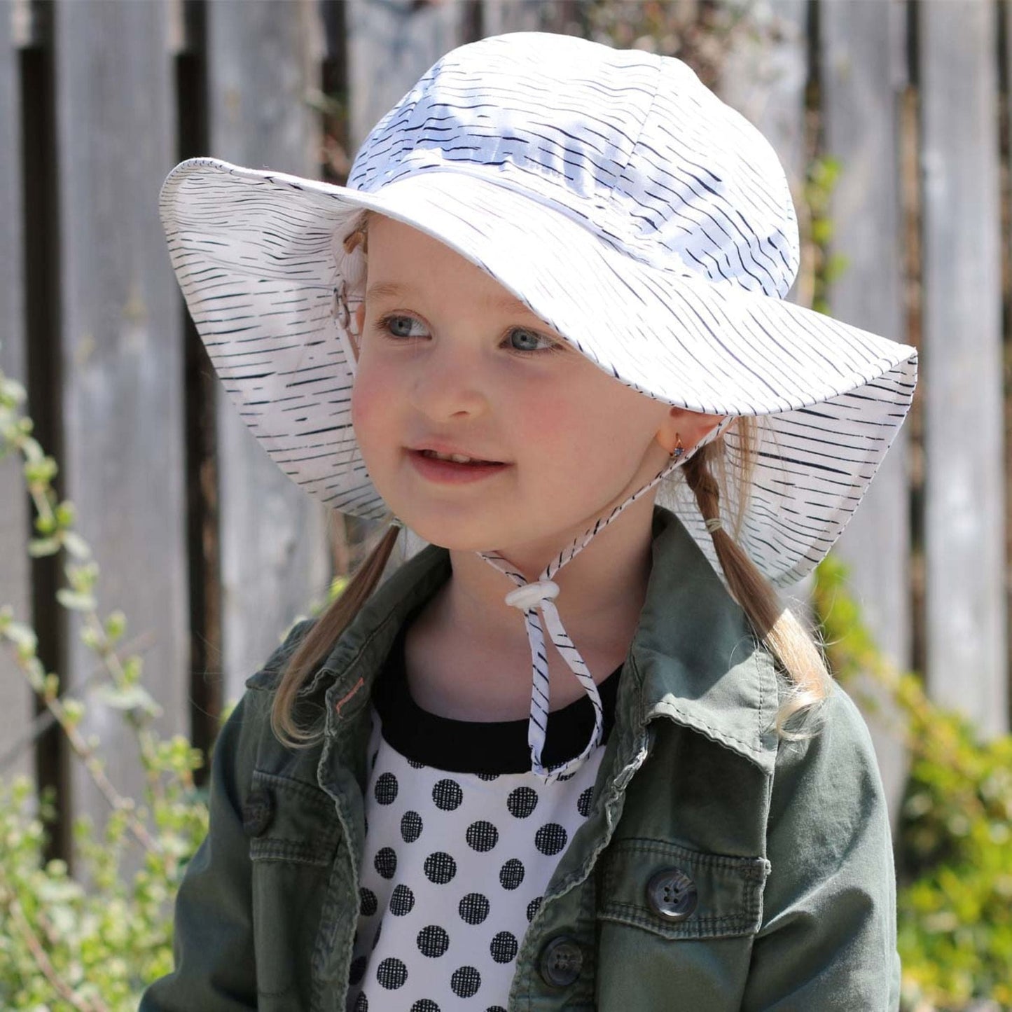 Jan & Jul Kids Cotton Floppy UPF 50+ Sun Hat - White Waves