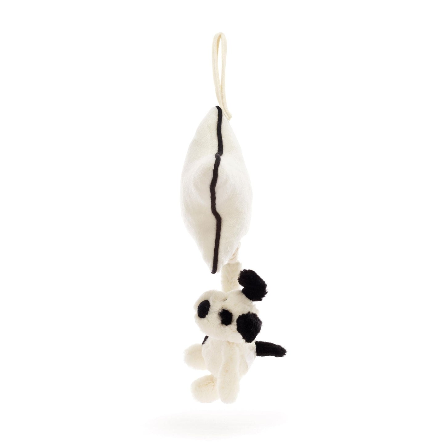 Jellycat Bashful Black & Cream Puppy Musical Pull Toy