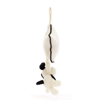 Jellycat Bashful Black & Cream Puppy Musical Pull Toy