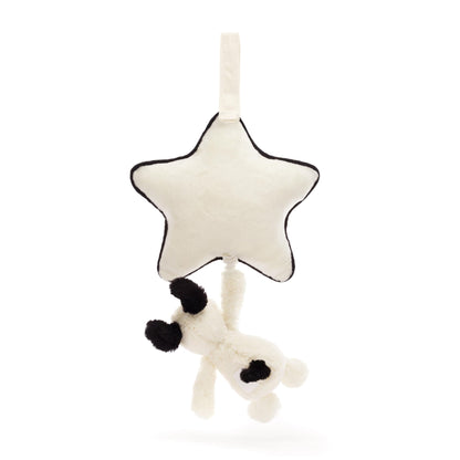 Jellycat Bashful Black & Cream Puppy Musical Pull Toy