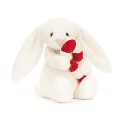 Jellycat Bashful Bunny with Candy Cane soft toy 18cm