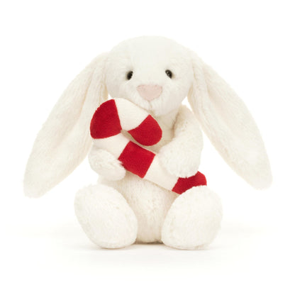 Jellycat Bashful Bunny with Candy Cane soft toy 18cm