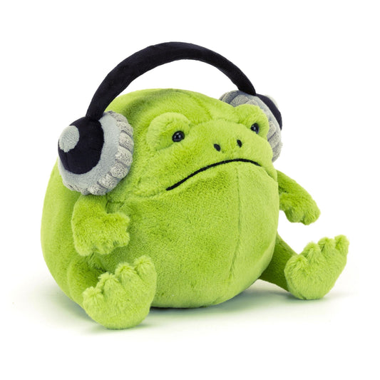 Jellycat Ricky Rain Frog Headphones soft toy 15cm