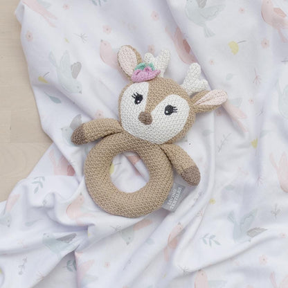 Living Textiles Jersey Swaddle & Rattle Gift Set - Ava/Fawn Living Textiles Jersey Swaddle & Rattle Gift Set - Ava/Fawn 