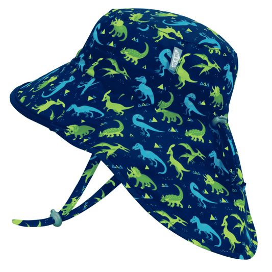 Jan & Jul Kids Gro-With-Me® Aqua-Dry Adventure UPF 50+ Sun Hats Dinoland / XL (5-12Y) HAV0-DNL-XL