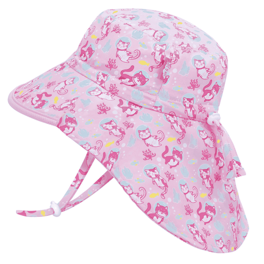 Jan & Jul Kids Gro-With-Me® Aqua-Dry Adventure UPF 50+ Sun Hats Diving Cats / XL (5-12Y) HAV0-DCT-XL