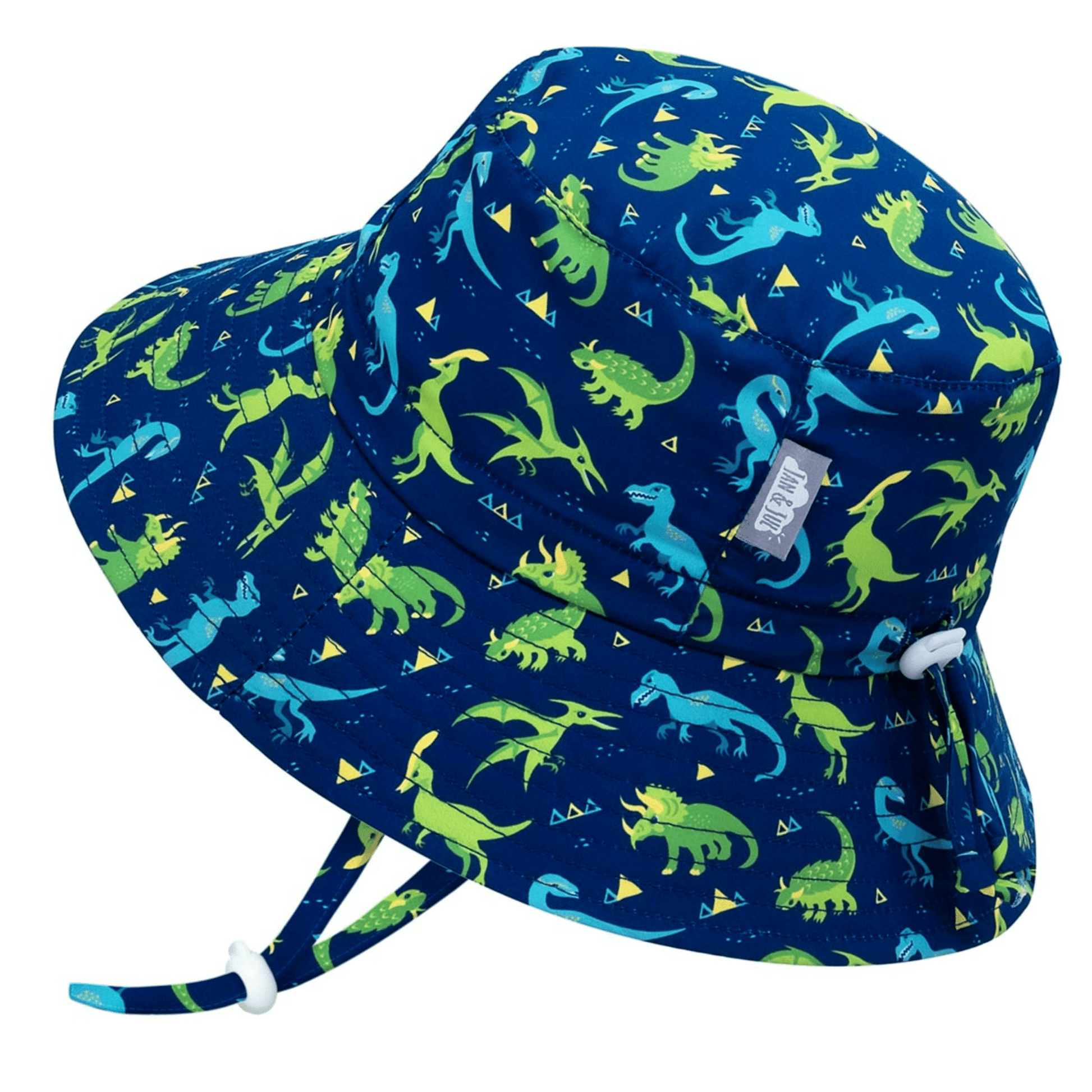 Jan & Jul Kids Gro-With-Me® Aqua-Dry Bucket UPF 50+ Sun Hats Dinoland / XL (5-12Y) HAD0-DNL-XL