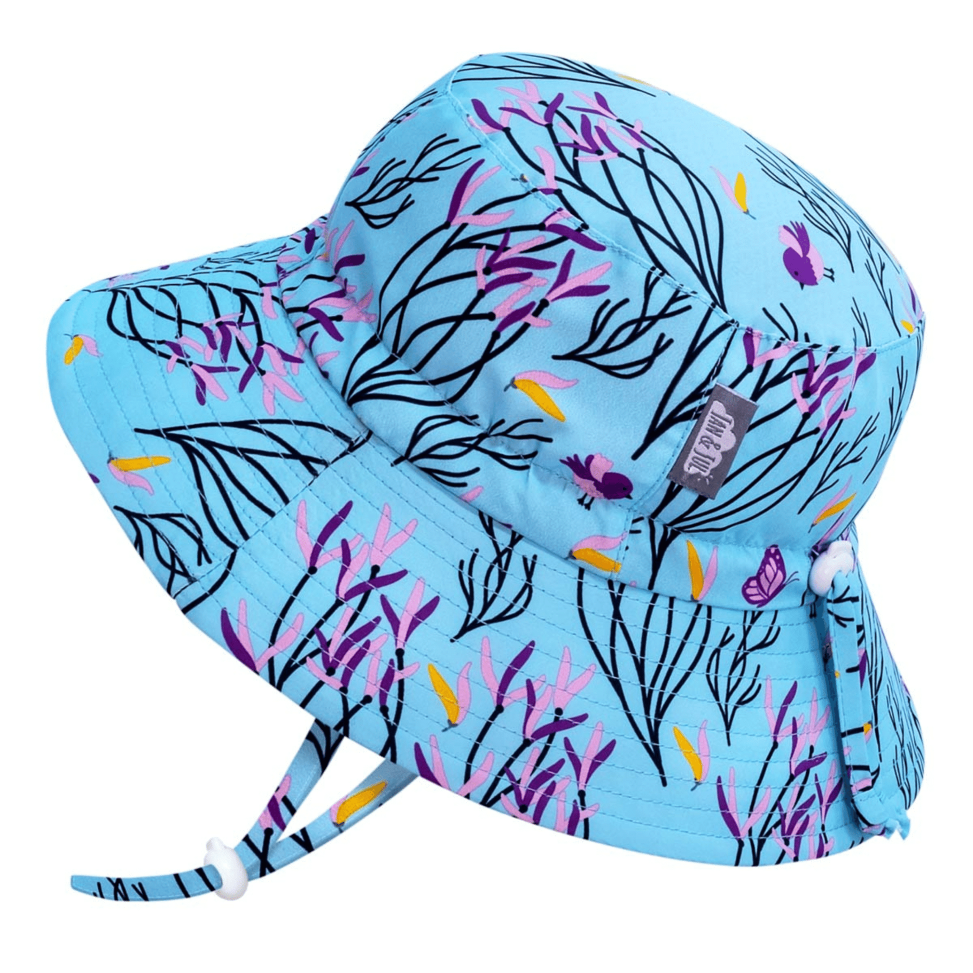 Jan & Jul Kids Gro-With-Me® Aqua-Dry Bucket UPF 50+ Sun Hats Spring Flowers / XL (5-12Y) HAD0-SFL-XL