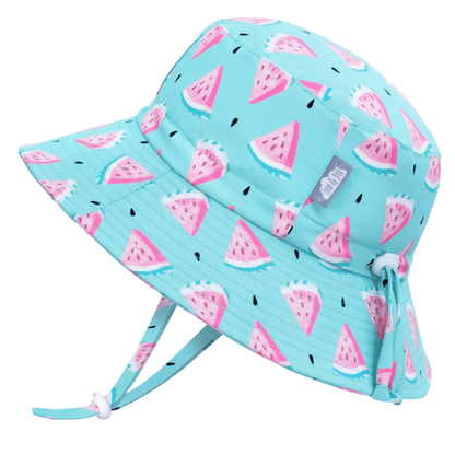 Jan & Jul Kids Gro-With-Me® Aqua-Dry Bucket UPF 50+ Sun Hats Watermelon / XL (5-12Y) HAD0-WTM-XL