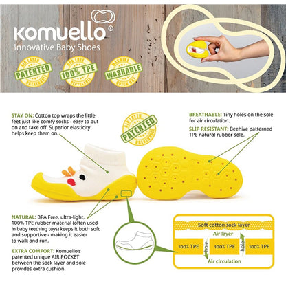 Komuello Ice Cream Baby Rubber Sole Sock Shoes Komuello Ice Cream Baby Rubber Sole Sock Shoes 