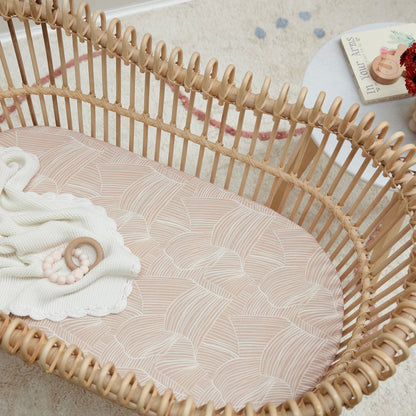 Mulberry Threads Bamboo Jersey Bassinet Fitted Sheet Rose Connected MTC-01-13-JBC-FIT-RCO